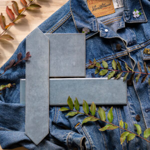 Renzo Denim 5×5 Wall styled in a finished room