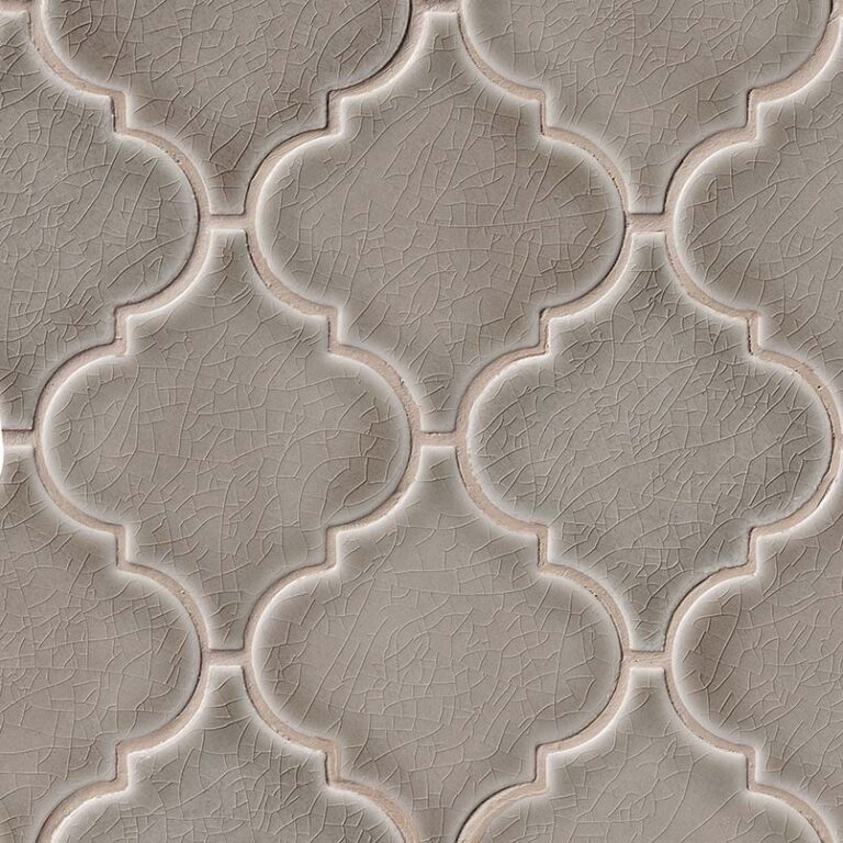 Dove Gray Arabesque ceramic backsplash tile