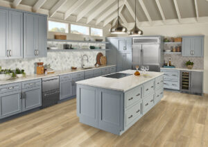 Dove Gray Arabesque styled in a finished room