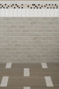 Dove Gray Subway Tile 3×6 styled in a finished room