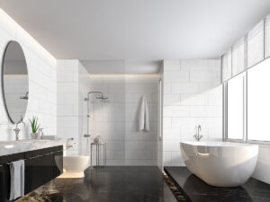 Dymo Wavy White 12×24 Glossy styled in a finished room