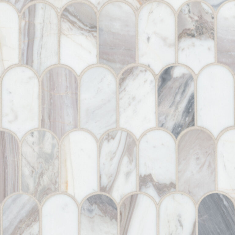 Edessa Scallop Polished glass backsplash tile
