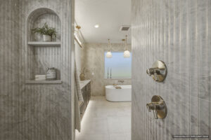 Tajvero Avorio 16×48 Matte styled in a finished room