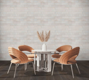 Marza Pearl Mosaic styled in a finished room