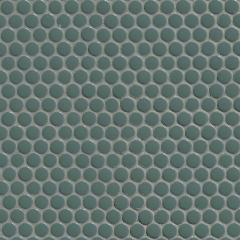 Eucalyptus Green Satin Penny Round Matte porcelain backsplash tile