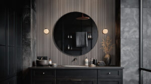 Folk Charcoal styled in a finished room