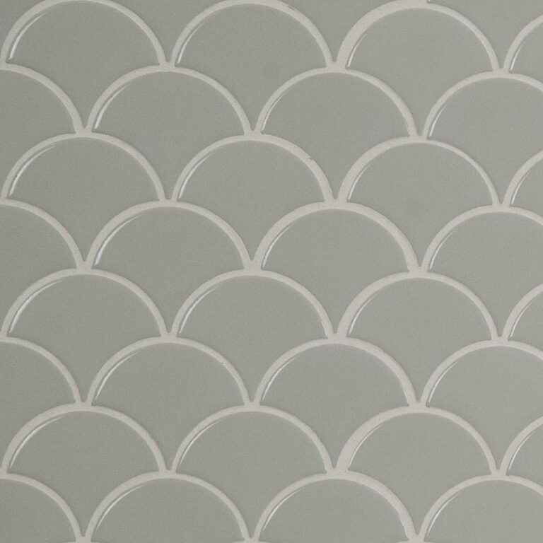 Gray Glossy Fish Scale Mosaic porcelain backsplash tile