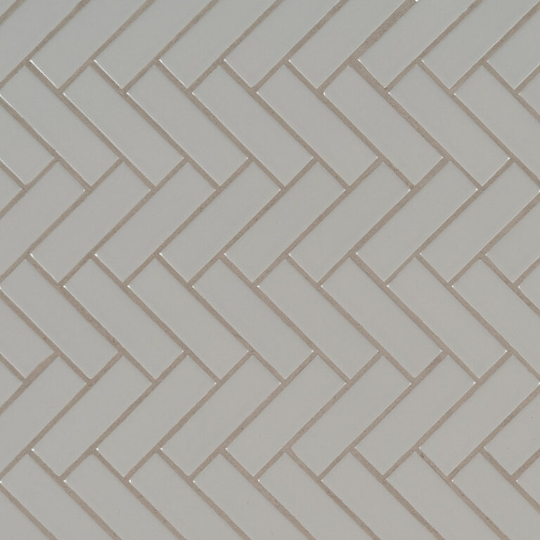 Gray Glossy Herringbone Mosaic porcelain backsplash tile