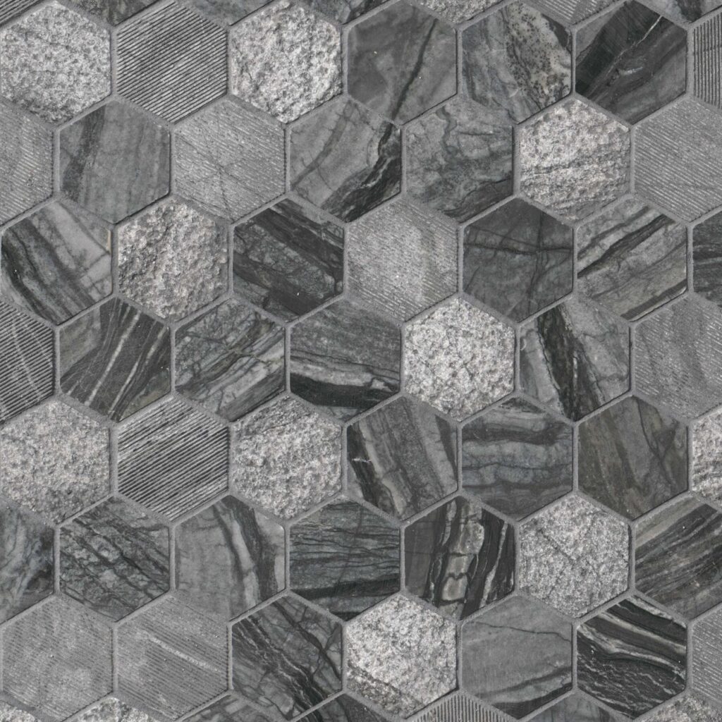 Henley Multi Finish Hexagon Mosaic backsplash tile