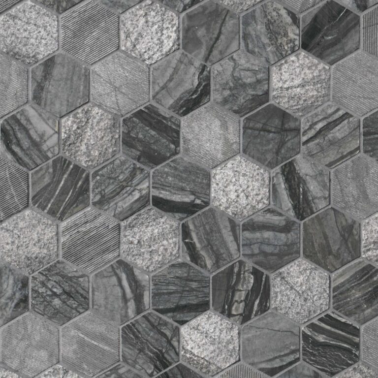 Henley Multi Finish Hexagon Mosaic natural stone backsplash tile