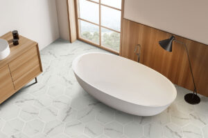 Hexley Marbello Hexagon styled in a finished room