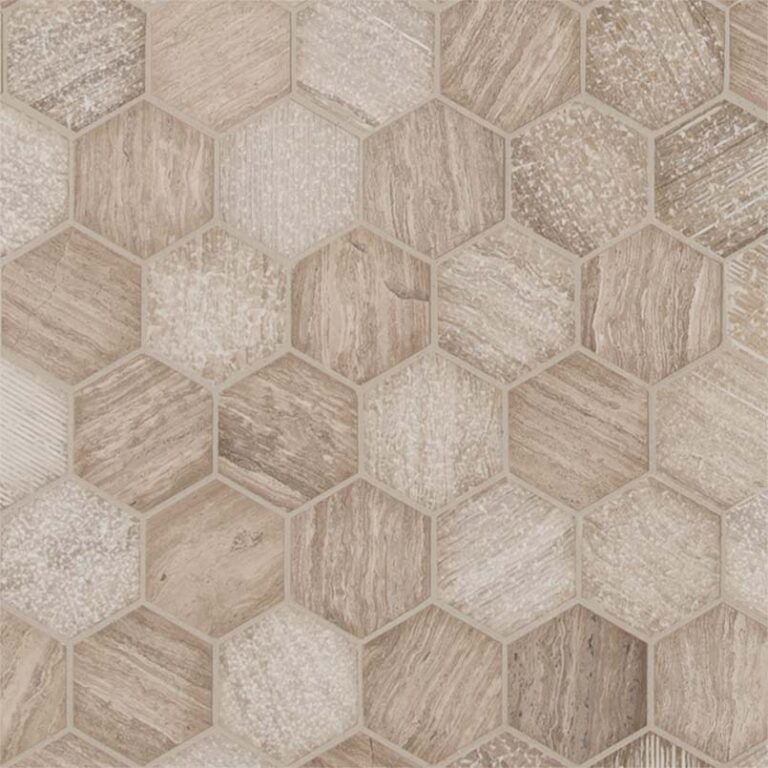 Honey Comb Multi Finish 2″ Hexagon Mosaic natural stone backsplash tile