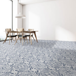 tm indigo product page”> Kenzzi ™ Indigo styled in a finished room