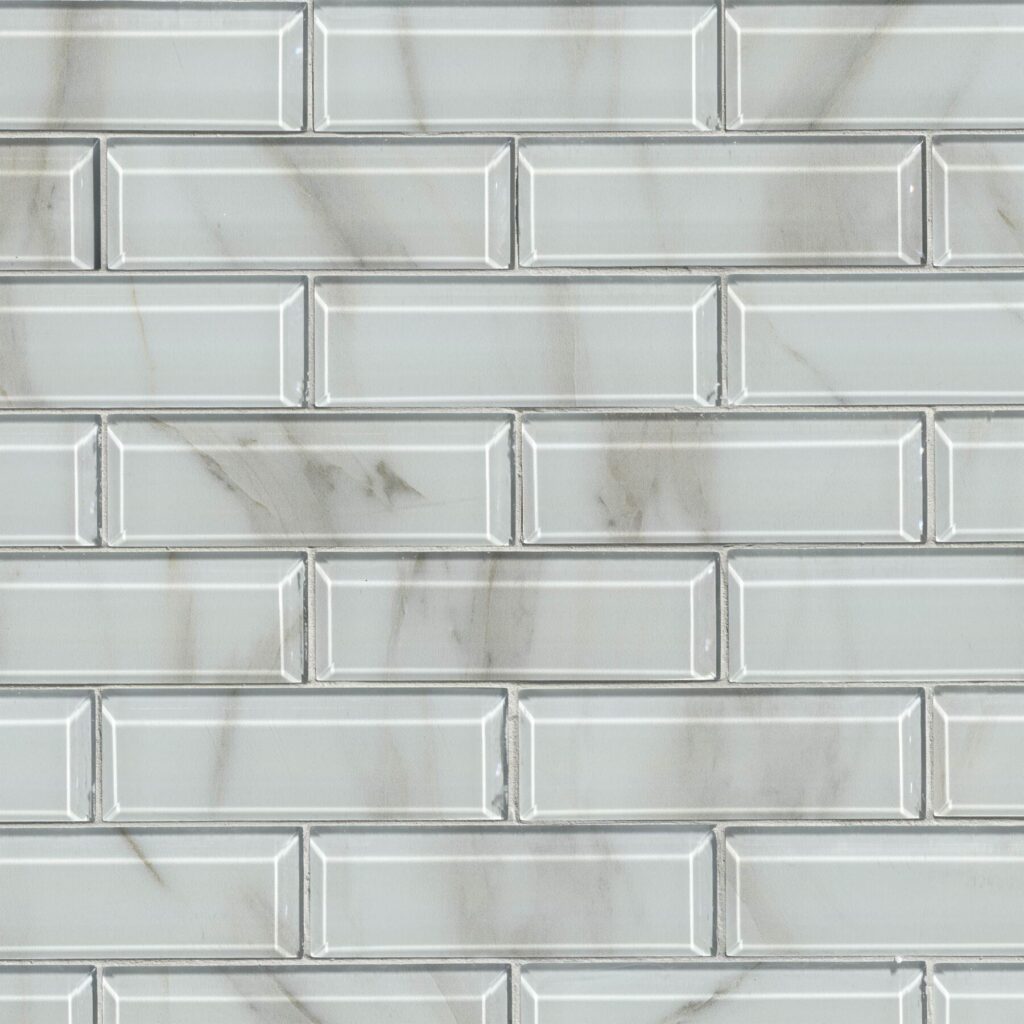 Ivory Amber Beveled Subway 8mm backsplash tile