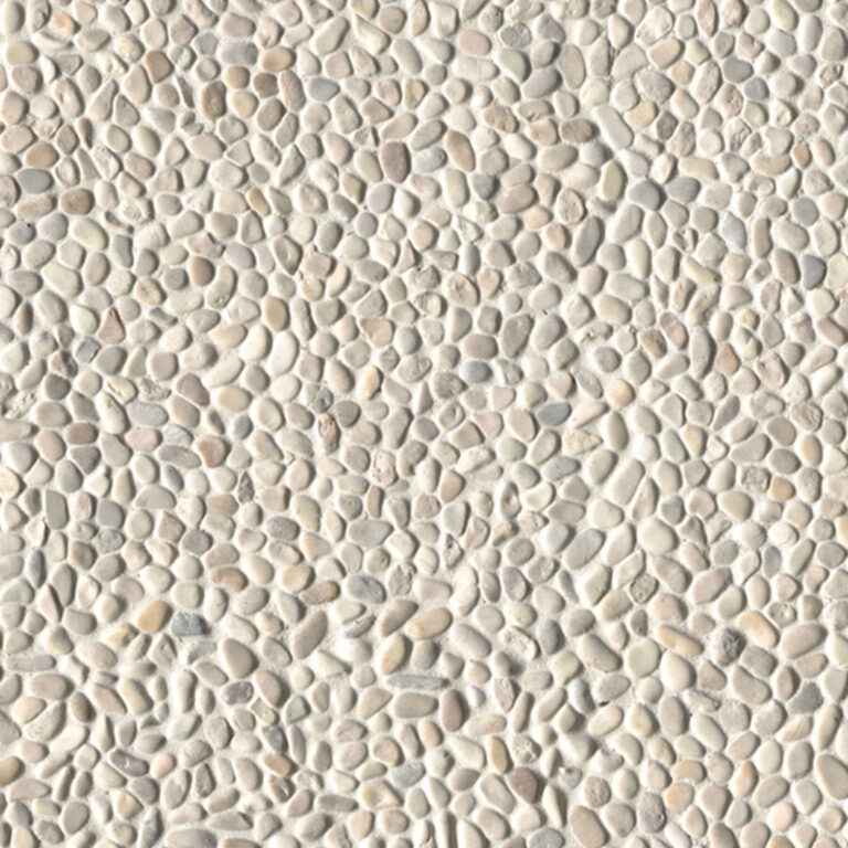 Ivory White Mini Pebble natural stone backsplash tile