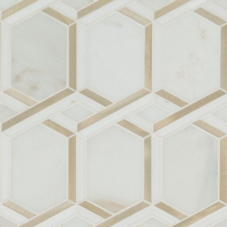 Luxor Royal Link Gold Pattern mixed materials backsplash tile