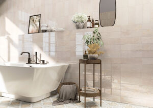 Marza Pearl Mosaic styled in a finished room