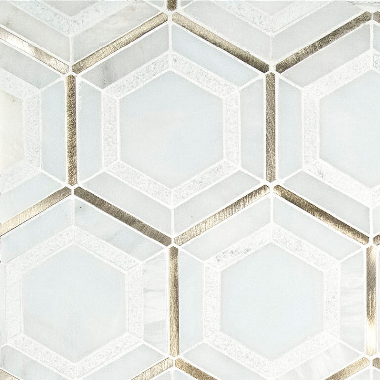 Medici Gold Pattern mixed materials backsplash tile