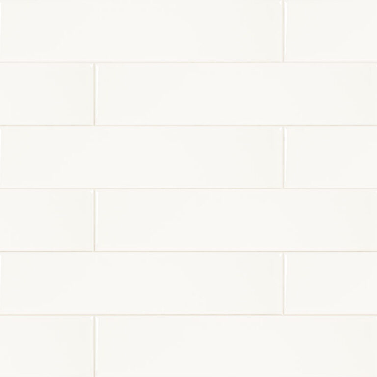 White 2×8 Glossy porcelain backsplash tile