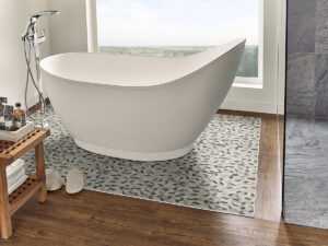 Metropolitan Pebble styled in a finished room