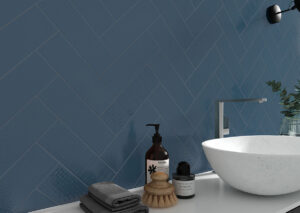 Urbano Navy 3D Mix styled in a finished room