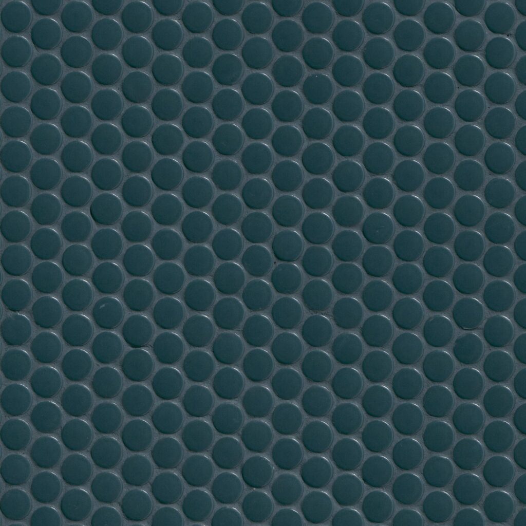 Nocturne Blue Satin Penny Round Matte backsplash tile