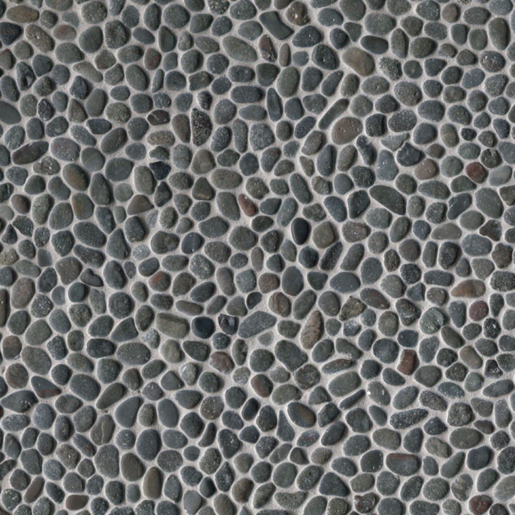 Noir Ash Mini Pebble backsplash tile