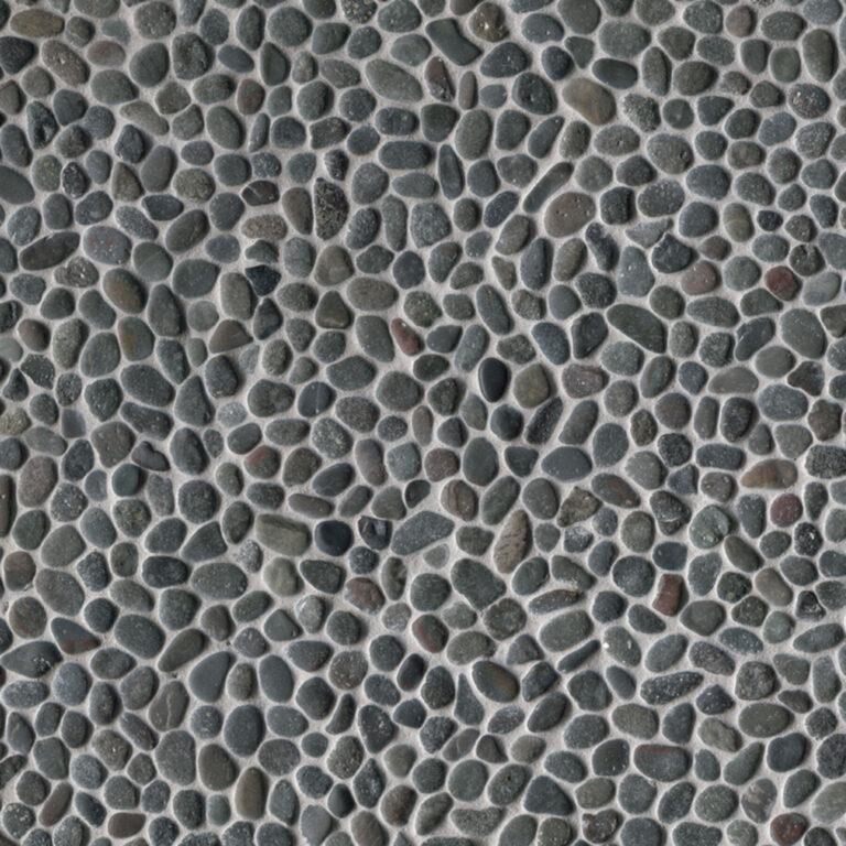 Noir Ash Mini Pebble natural stone backsplash tile