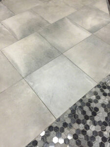 Henley Multi Finish Hexagon Mosaic styled in a finished room