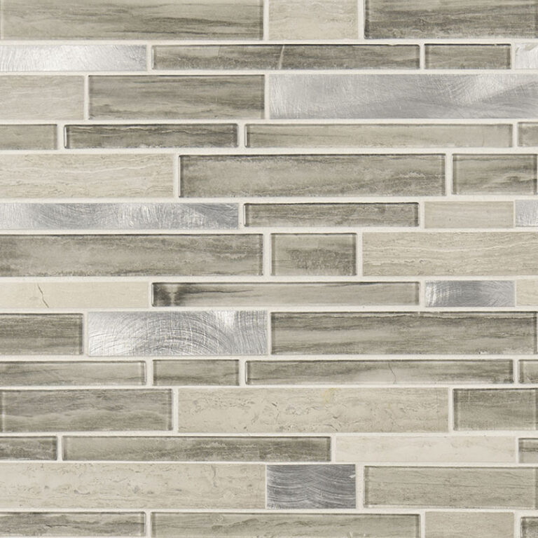 Ocotillo Blend Interlocking 4mm mixed materials backsplash tile