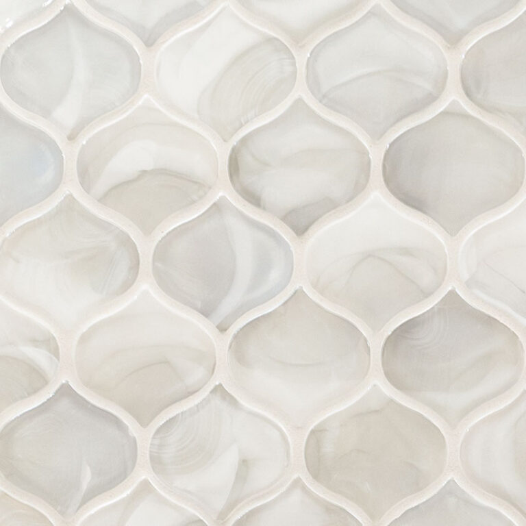 Pearla Arabesque 8mm glass backsplash tile