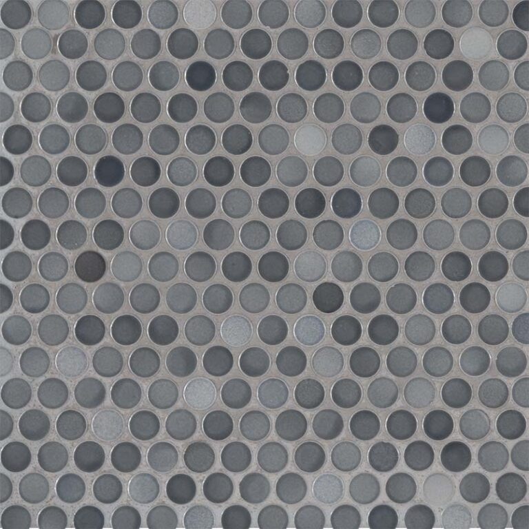 Penny Round Grigio Mix Mosaic porcelain backsplash tile