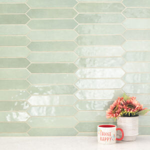Renzo Jade 2.5×13 Pickett Wall styled in a finished room