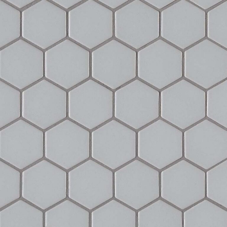 Retro Hexo Gray 6mm Matte porcelain backsplash tile