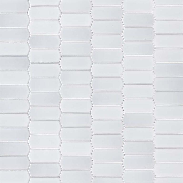 Retro Picket Bianco 8mm Glossy porcelain backsplash tile