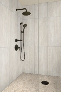 Dorado Pebble Tumbled 10mm styled in a finished room