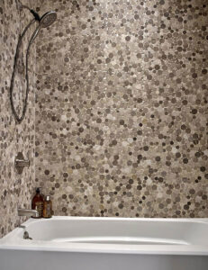 Serenity Stone Pebble Polished styled in a finished room