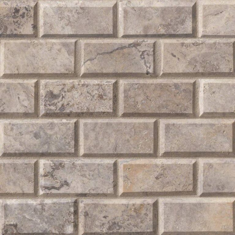 Silver Travertine Subway Tile 2×4 natural stone backsplash tile