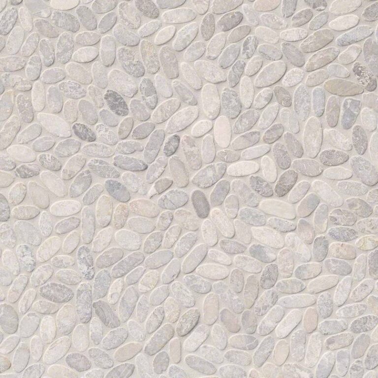 Sliced Pebble Ash Tumbled natural stone backsplash tile