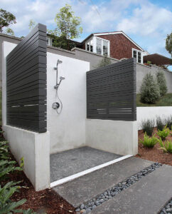 Sliced Pebble Coal Tumbled styled in a finished room