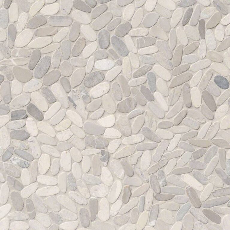 Sliced Pebble Truffle Tumbled natural stone backsplash tile