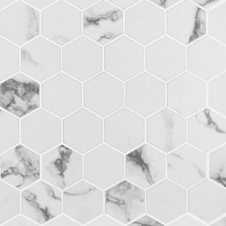 Statuario Matte 2” Hexagon Mosaic porcelain backsplash tile