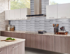 Renzo Sterling 2.5×13 Pickett Wall styled in a finished room