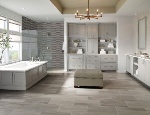 Renzo Storm 2.5×13 Pickett Wall styled in a finished room