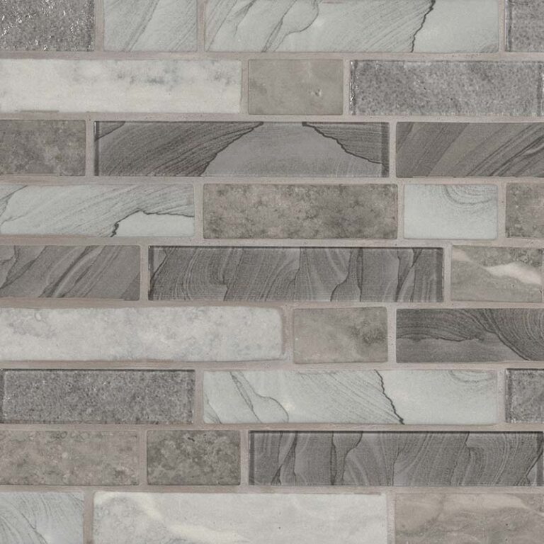 Tarvos Interlocking 6mm glass backsplash tile
