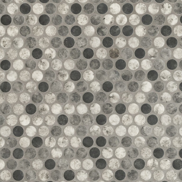 Urban Tapestry Penny Round 6mm glass backsplash tile