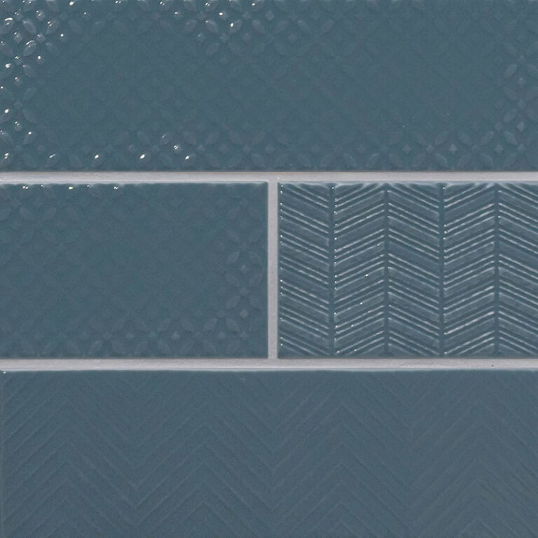 Urbano Navy 3D Mix ceramic backsplash tile