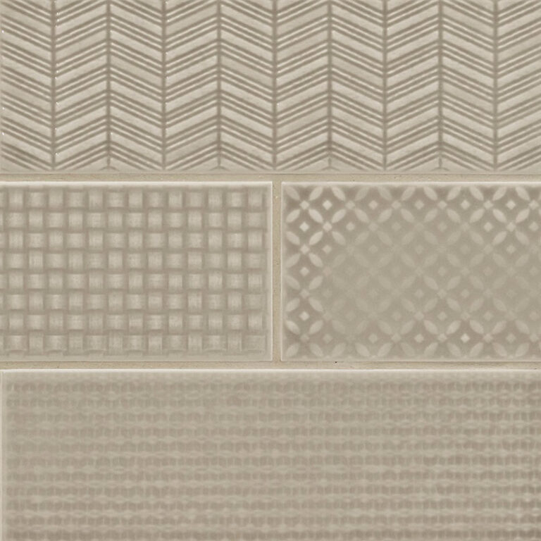 Urbano Warm Concrete 3D Mix ceramic backsplash tile