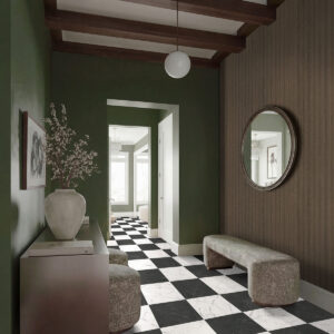 UrbanSlat ® FLUTE UMBER styled in a finished room