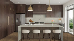 UrbanSlat ® FLUTE UMBER styled in a finished room